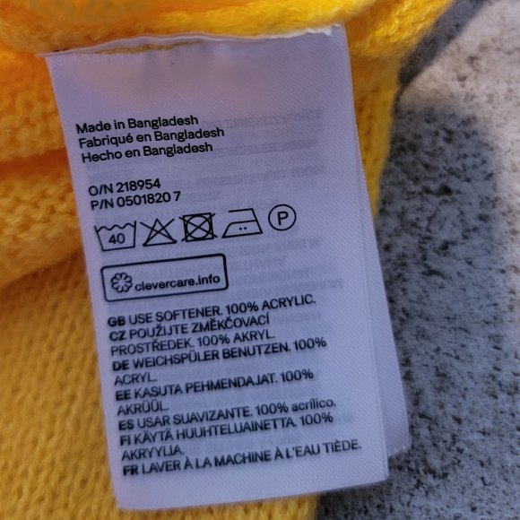 H & M Yellow Long Sleeved Crewneck Sweater Jumper Size M - Picture 11 of 11